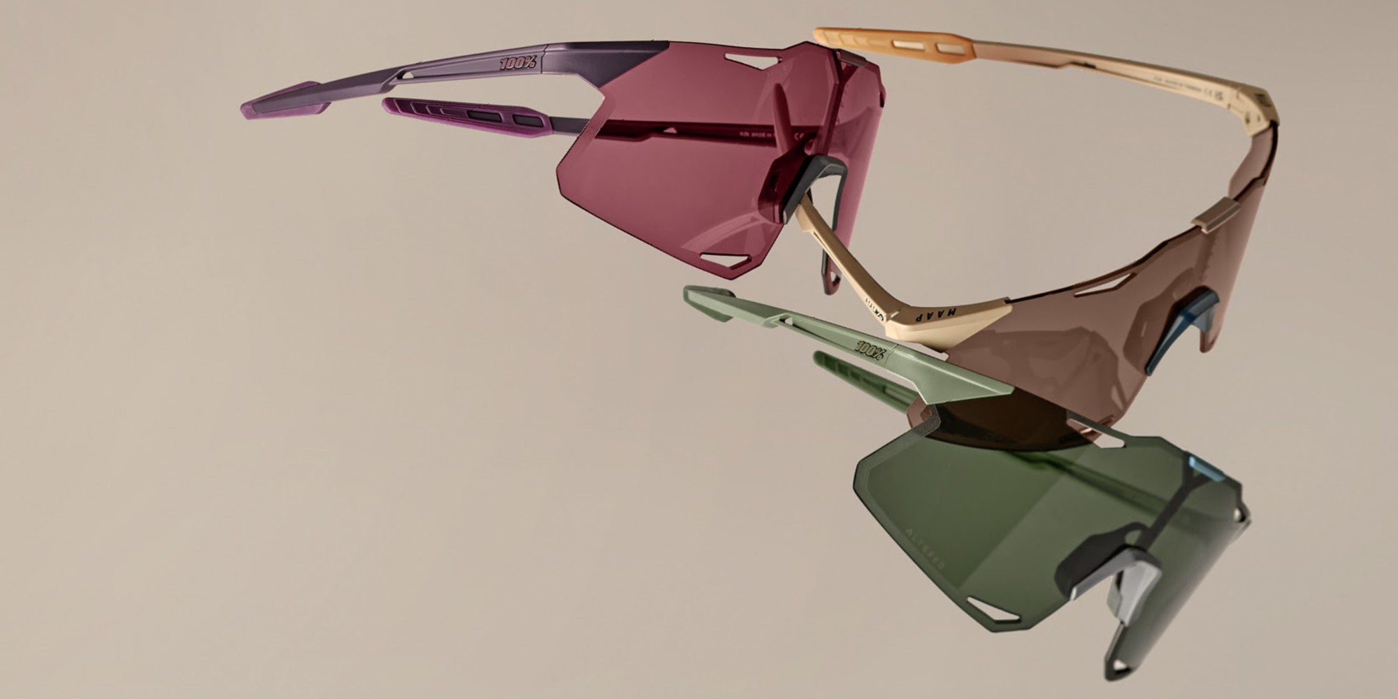 Maap and 100% Hypercraft sunglasses now available in three new seasonal